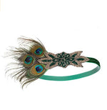 Load image into Gallery viewer, Great Gatsby feather beaded head piece
