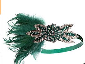 Great Gatsby feather beaded head piece