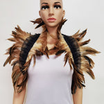 Load image into Gallery viewer, Feather Collar Shoulder wrap Cape
