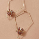 Load image into Gallery viewer, Geometric Natural Stone  Wire-Wrapped Earrings
