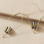 Load image into Gallery viewer, Geometric Natural Stone  Wire-Wrapped Earrings
