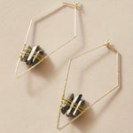Load image into Gallery viewer, Geometric Natural Stone  Wire-Wrapped Earrings
