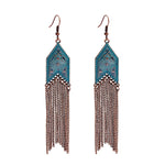 Load image into Gallery viewer, Divine Aura Goddess Earrings – Boho Gold &amp; Blue Festival Glam
