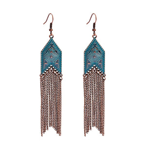 Divine Aura Goddess Earrings – Boho Gold & Blue Festival Glam