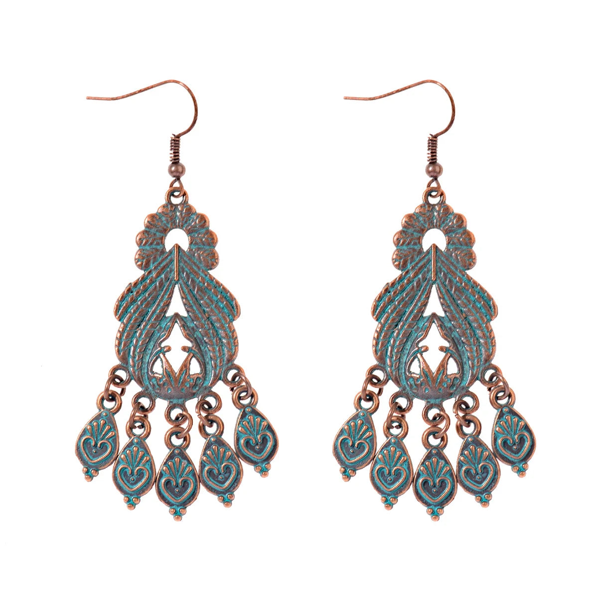 Divine Aura Goddess Earrings – Boho Gold & Blue Festival Glam