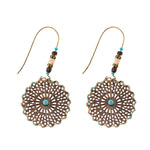 Load image into Gallery viewer, Divine Aura Goddess Earrings – Boho Gold &amp; Blue Festival Glam
