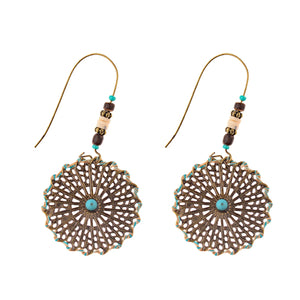 Divine Aura Goddess Earrings – Boho Gold & Blue Festival Glam