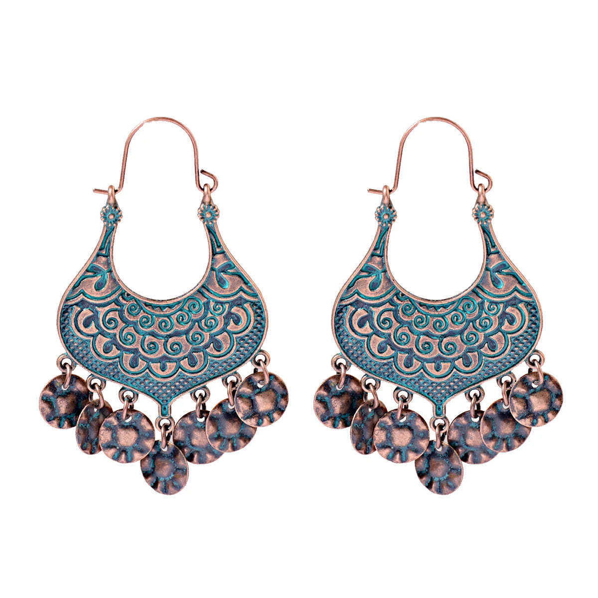 Divine Aura Goddess Earrings – Boho Gold & Blue Festival Glam