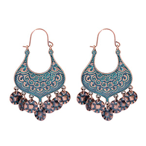 Divine Aura Goddess Earrings – Boho Gold & Blue Festival Glam
