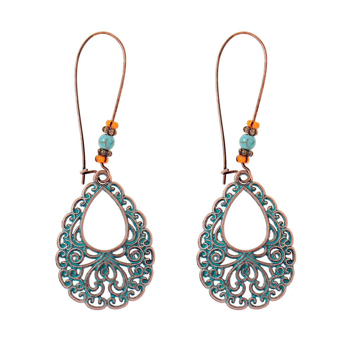 Divine Aura Goddess Earrings – Boho Gold & Blue Festival Glam