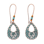 Load image into Gallery viewer, Divine Aura Goddess Earrings – Boho Gold &amp; Blue Festival Glam
