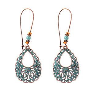 Divine Aura Goddess Earrings – Boho Gold & Blue Festival Glam