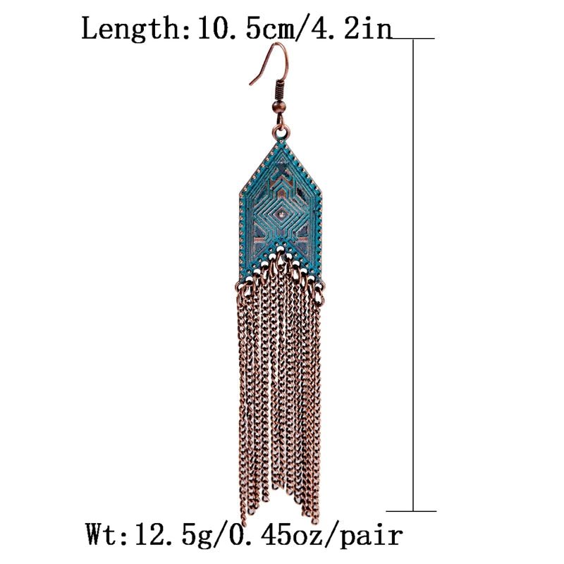 Divine Aura Goddess Earrings – Boho Gold & Blue Festival Glam