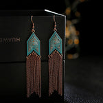 Load image into Gallery viewer, Divine Aura Goddess Earrings – Boho Gold &amp; Blue Festival Glam
