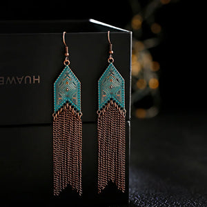 Divine Aura Goddess Earrings – Boho Gold & Blue Festival Glam