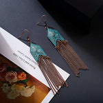 Load image into Gallery viewer, Divine Aura Goddess Earrings – Boho Gold &amp; Blue Festival Glam

