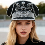 Load image into Gallery viewer, Rhinestone Festival Captain Hat
