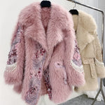 Load image into Gallery viewer, Sequinned Diamonds Fur Coat
