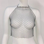 Load image into Gallery viewer, Fishnet Rhinestone Top
