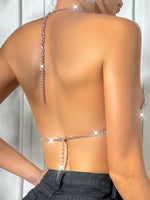 Load image into Gallery viewer, Mirrored Sequin Chain Crop Top
