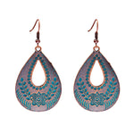 Load image into Gallery viewer, Divine Aura Goddess Earrings – Boho Gold &amp; Blue Festival Glam
