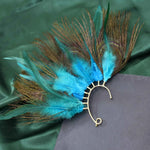 Load image into Gallery viewer, Peacock Feather Ear Cuff
