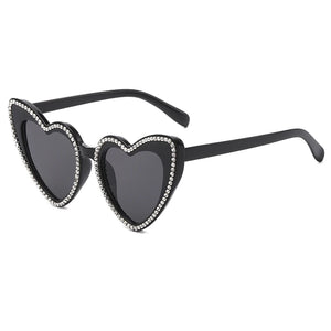 Anna Rhinestone Heart Shaped Shades