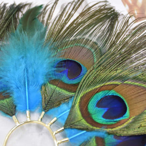 Peacock Feather Ear Cuff