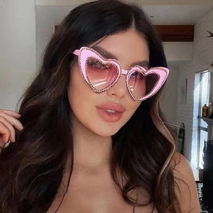 Anna Rhinestone Heart Shaped Shades