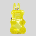 Load image into Gallery viewer, Yellow transparent bear-shaped backpack on a light gray background
