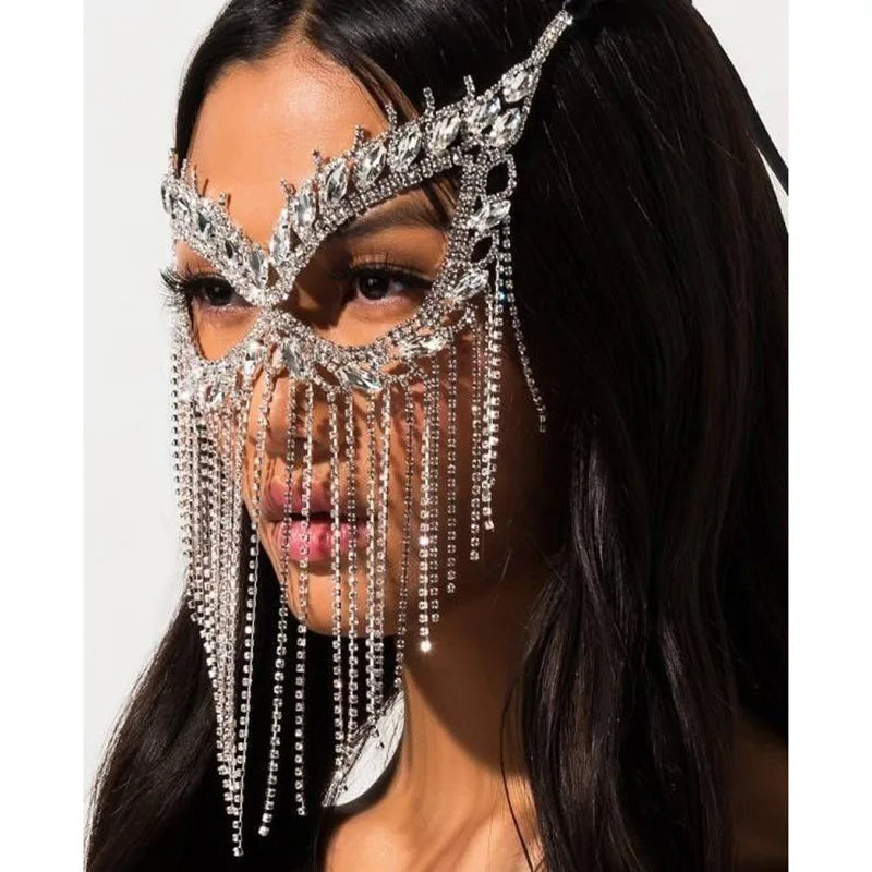 Sparkling  Rhinestone Face Mask