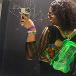 Load image into Gallery viewer, Clear neon gummy bear backpack for festivals
