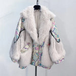 Load image into Gallery viewer, Sequinned Diamonds Fur Coat
