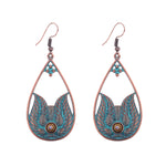 Load image into Gallery viewer, Divine Aura Goddess Earrings – Boho Gold &amp; Blue Festival Glam
