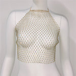 Load image into Gallery viewer, Fishnet Rhinestone Top
