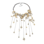 Load image into Gallery viewer, Bohemian Moon &amp; Sun Gold Tassel Necklace

