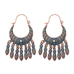 Load image into Gallery viewer, Divine Aura Goddess Earrings – Boho Gold &amp; Blue Festival Glam
