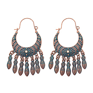 Divine Aura Goddess Earrings – Boho Gold & Blue Festival Glam