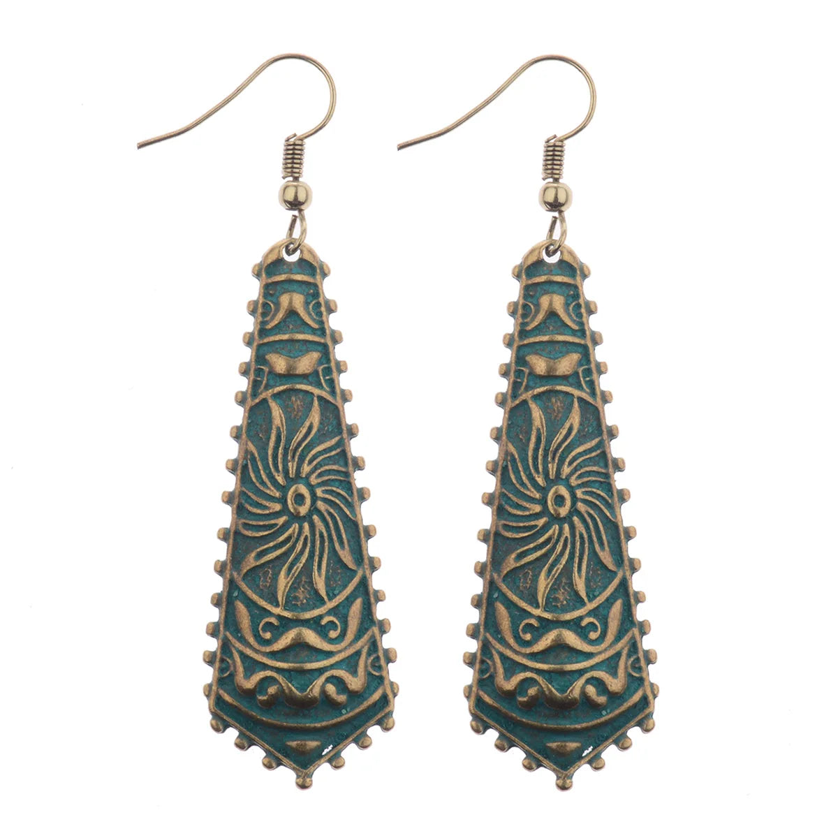 Divine Aura Goddess Earrings – Boho Gold & Blue Festival Glam
