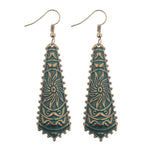 Load image into Gallery viewer, Divine Aura Goddess Earrings – Boho Gold &amp; Blue Festival Glam
