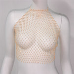 Load image into Gallery viewer, Fishnet Rhinestone Top
