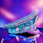 Load image into Gallery viewer, Rhinestone Festival Captain Hat
