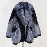 Load image into Gallery viewer, Sequinned Diamonds Fur Coat
