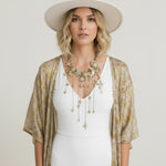 Load image into Gallery viewer, Bohemian Moon &amp; Sun Gold Tassel Necklace
