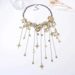 Load image into Gallery viewer, Bohemian Moon &amp; Sun Gold Tassel Necklace
