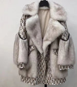 Load image into Gallery viewer, Sequinned Diamonds Fur Coat
