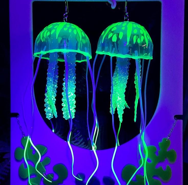 Neon Jellyfish Earrings