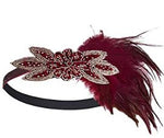 Load image into Gallery viewer, Great Gatsby feather beaded head piece
