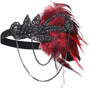 Great Gatsby feather beaded head piece