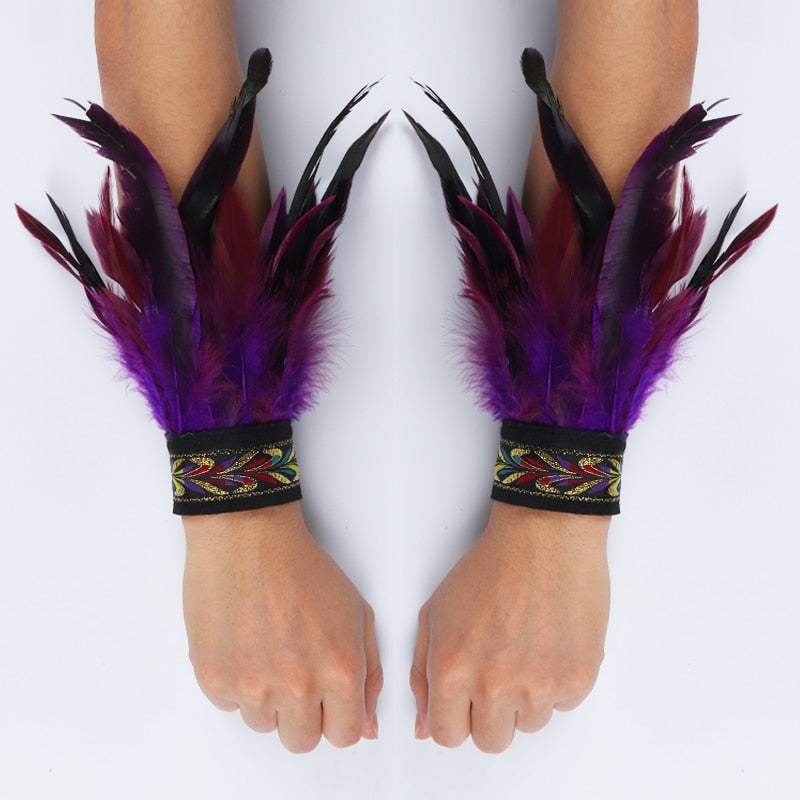 Gothic Feather Wrist Cuff